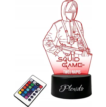 Lampička LAMPičKA na SKLE Stolní Squid Game Strážce Trojúhelník LED + DÁLKOVÝ OVLADAČ 16 BAREV