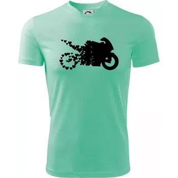 Moto love - Dětské triko sportovní (dresovina) - 146 cm/10 let ( Mátová )