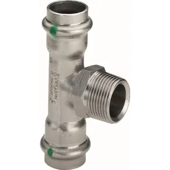 Stavebniny Viega SANPRESS INOX 2317.1 T-kus 28x3/4"x28mm, s vnějším závitem, lisovací, voda, nerez ocel