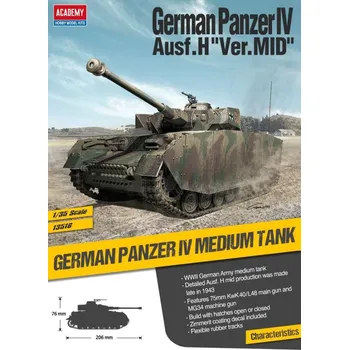 Plastikový model Academy Panzer IV Ausf.H Mid version