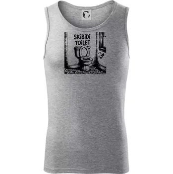 Skibidi kresba - Tílko pánské Core - S ( Tmavě šedý melír )