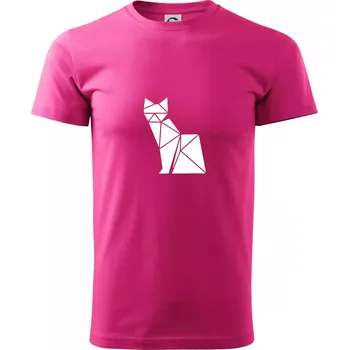 Pánská móda Origami kočka z boku - Klasické pánské triko vyšší gramáže - XL ( Purpurová )