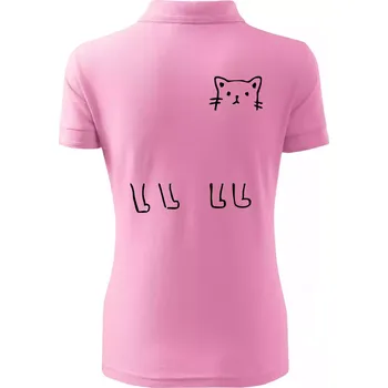 Kočka - pes - tygr -Dokresli zvíře - Polokošile dámská Pique Polo - M ( Růžová )