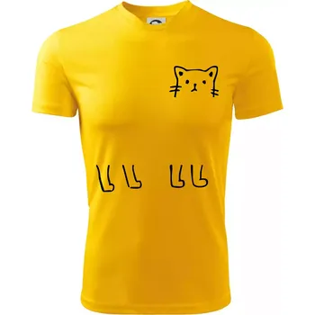 Chlapecké tričko Kočka - pes - tygr -Dokresli zvíře - Dětské triko sportovní (dresovina) - 158 cm/12 let ( Žlutá )