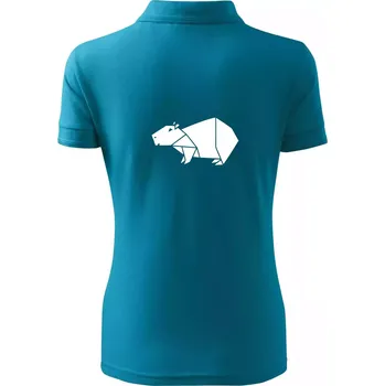 Origami kapybara - Polokošile dámská Pique Polo - XL ( Tmavý tyrkys )