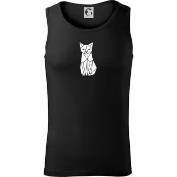 Pánské termoprádlo Origami kočka zepředu - Tílko pánské Core - L ( Černá )