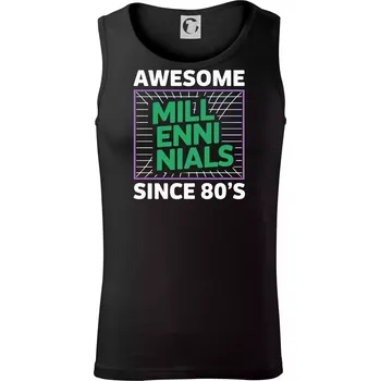 Generace Y - Zelený Awesome Millennials Since 80's - Tílko pánské Core - S ( Černá )