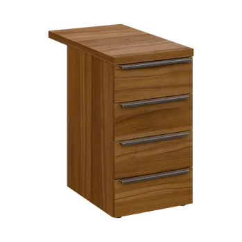 Zásuvkový kontejner SIKC - 81 kontejner přístavný, 4-zásuvkový, deska 36 mm, centrální zámek, ořech světlý