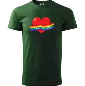 Pánské tričko LGBT with love - Triko extra velké (5-8XL) - 6XL ( Lahvově zelená )