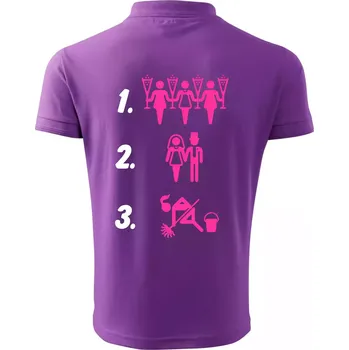 Pánská košile Před a po žena - Polokošile pánská Pique Polo 203 - 2XL ( Fialová )