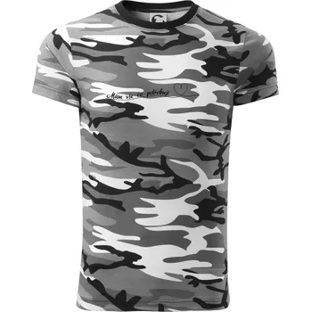 Pánské tričko Srdce mám vše co potřebuji - Army CAMOUFLAGE - 2XL ( Šedý maskáč )