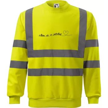 Pánská mikina Srdce mám vše co potřebuji - Reflexní mikina - XL ( Neonově žlutá )