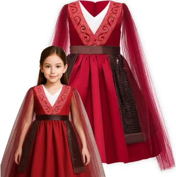 Karnevalový kostým KOSTÝM PŘEVLEK ŠATY MULAN BOJOVNICE PRINCEZNA NA KARNEVAL 140 146