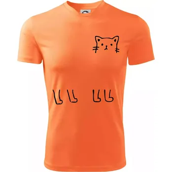 Chlapecké oblečení Kočka - pes - tygr -Dokresli zvíře - Dětské triko sportovní (dresovina) - 134 cm/8 let ( Neon mandarine )