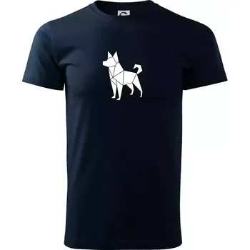 Origami pes z boku - Triko extra velké (5-8XL) - 6XL ( Námořní modrá (velmi tmavá - téměř černá) )