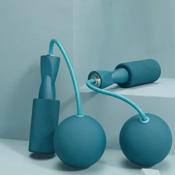 Bezšvové švihadlo s velkými míčky 6,5 cm Pro domácí trénink Odbourávání tuku Skákací lano Bez švihu Vhodné i do interiéru modrá