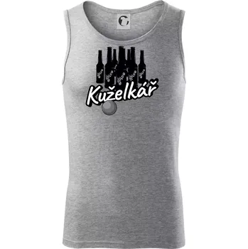 Kuželkář pivo - Tílko pánské Core - M ( Tmavě šedý melír )