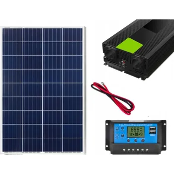 Měnič napětí Solární panel + měnič napětí 1500W Mobilní proud pro kempování, chatu, Loď, auto