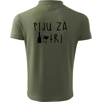 Pánská košile Jím za dva / Piju za tři - Polokošile pánská Pique Polo 203 - XL ( Khaki )