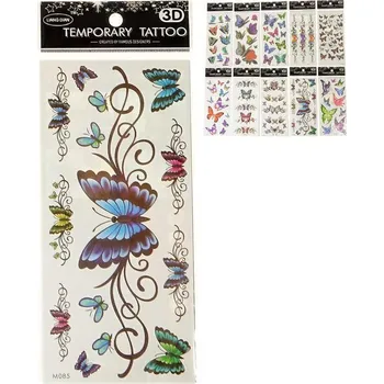 Odstranitelné tetování Tetování dětské holčičí tetovačky motýli 1 arch různé druhy v sáčku
