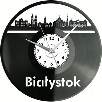Hodiny Bělostok Město Polsko Nástěnné hodiny Vinylová deska DÁREK K NAROZENINÁM DÁREK