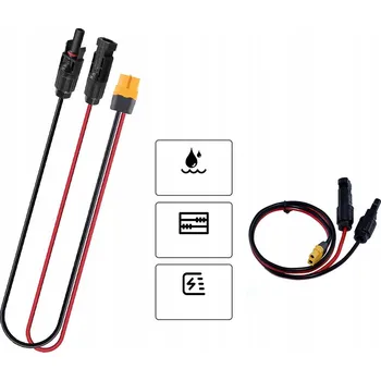 50CM SOLÁRNÍ KABEL S KONEKTOREM XT60 12AWG 4mm2 PRO SOLÁRNÍ PANEL