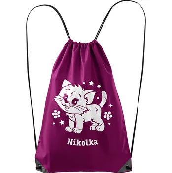 Městský batoh Vak Kočička se jménem - polyester Barva: Fuchsiová