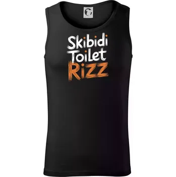 Skibidi Toilet Rizz nápis - Tílko pánské Core - L ( Černá )