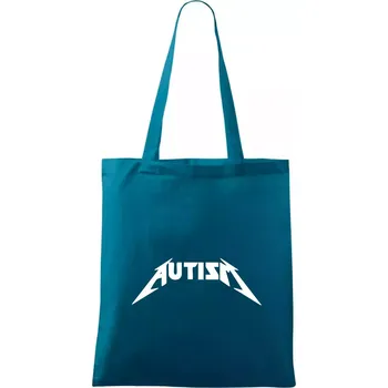 Nákupní taška Autism rock nápis - Taška bavlněná - 42 x 38 cm ( Petrolejová )