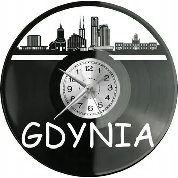 Hodiny Gdyně Město Polsko Nástěnné Hodiny Vinylová Deska DÁREK K NAROZENINÁM PAMÁTKA