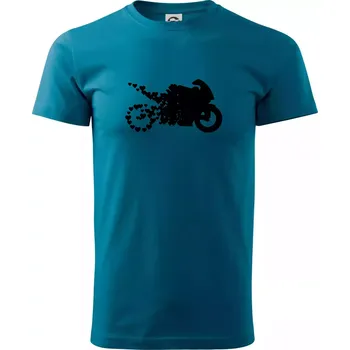 Moto love - Klasické pánské triko vyšší gramáže - XS ( Petrolejová )