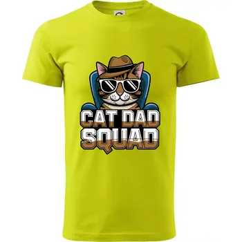 Cat dad squad - Klasické pánské triko vyšší gramáže - S ( Limetková )