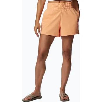 Dámské kraťasy Dámské trekingové kraťasy Columbia Logo III French Terry oranžové 2032881812