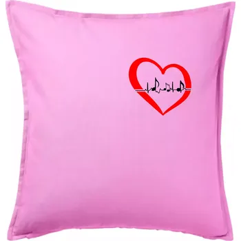 Polštář Moje srdce bije pro hudbu - srdce malé - Polštář 50x50 - 50x50 - Pouze potah ( Růžová )