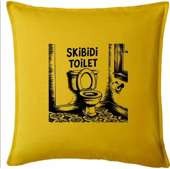 Polštář Skibidi kresba - Polštář 50x50 - 50x50 - Pouze potah ( Žlutá )