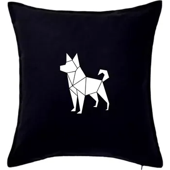 Polštář Origami pes z boku - Polštář 50x50 - 50x50 - Pouze potah ( Černá )