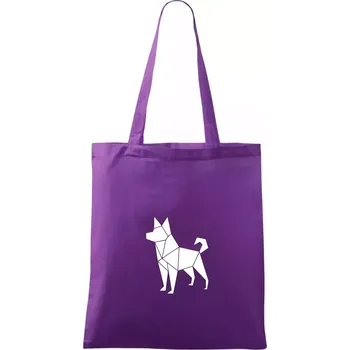 Origami pes z boku - Taška bavlněná - 42 x 38 cm ( Fialová )