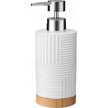 Dávkovač mýdla Ruční dávkovač mýdla stojící Alsea 300 ml béžový, bílý