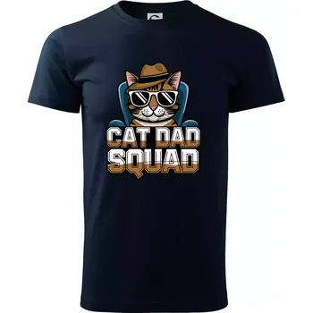 Pánské tričko Cat dad squad - Triko extra velké (5-8XL) - 8XL ( Námořní modrá (velmi tmavá - téměř černá) )