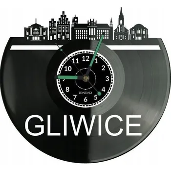 Hodiny Gliwice Město Polsko Nástěnné Hodiny Vinylová Deska Moderní Dekorativní N