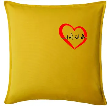 Polštář Moje srdce bije pro hudbu - srdce malé - Polštář 50x50 - 50x50 - Pouze potah ( Žlutá )