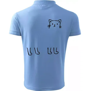 Pánská košile Kočka - pes - tygr -Dokresli zvíře - Polokošile pánská Pique Polo 203 - 4XL ( Pyžamově světlá modrá )