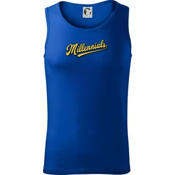 Generace Y - Millennials žlutý nápis - Tílko pánské Core - M ( Královská modrá )