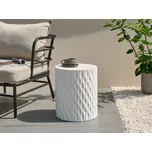 Odkládací stolek bílý MgO sklolaminát ø 37 cm kulatý tvar odolný proti povětrnostním vlivům boho moderní styl interiér exteriér Beliani