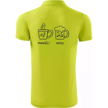 Pánská košile Pondělí Pátek - Kafe Pivo - Polokošile Victory sportovní (dresovina) - S ( Limetková )