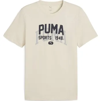 Pánské tričko Pánské Tričko s krátkým rukávem PUMA GRAPHIC VARSITY TEE 68803587 – Béžová XXL