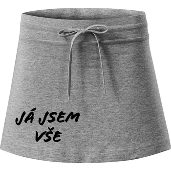 Dámská sukně Nápis Já jsem vše! - Sportovní sukně - two in one - XL ( Tmavě šedý melír )