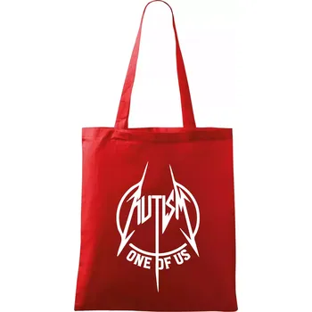Nákupní taška Autism one of us - Taška bavlněná - 42 x 38 cm ( Červená )