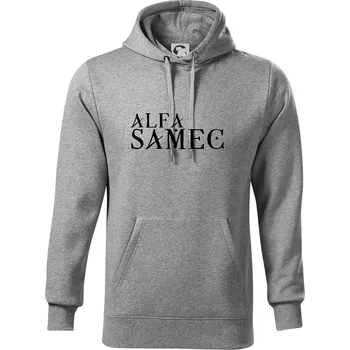 Pánská mikina Alfa Samec - Mikina pánská Cape s kapucí - 5XL ( Tmavě šedý melír )