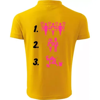 Pánská košile Před a po žena - Polokošile pánská Pique Polo 203 - L ( Žlutá )